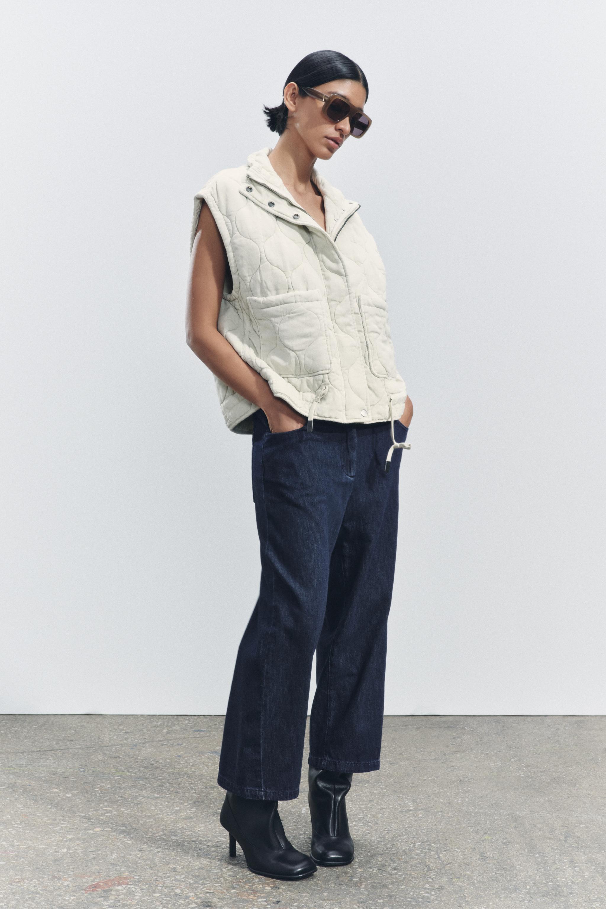 ZW COLLECTION PADDED GILET - Ecru | ZARA Australia