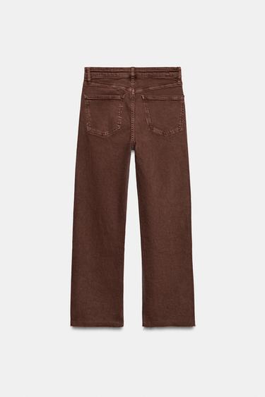 TRF HIGH-WAIST CROPPED FLARE JEANS - Mocha by Zara