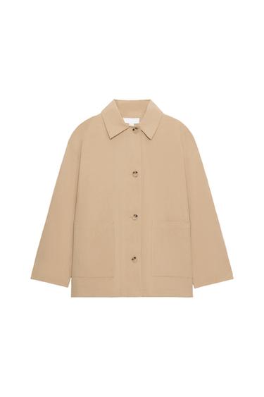 JACKET WITH PATCH POCKETS - Mid-camel by Zara