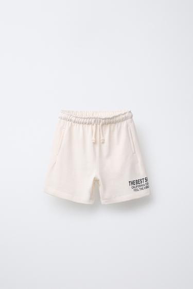 BERMUDA FELPA TEXTO - Crudo de Zara