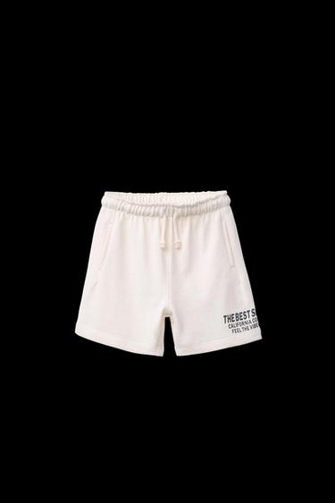 BERMUDA STRAIGHT FELPA TEXTO - Crudo de Zara - Imagen 0