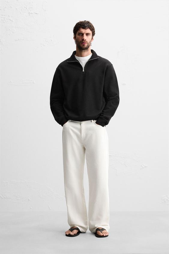 BASIC QUARTER-ZIP SWEATSHIRT