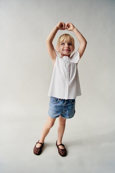 MOM FIT DENIM BERMUDA SHORTS - Mid-blue by Zara