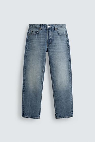 STRAIGHT REGULAR FIT JEANS - Mid-blue by Zara