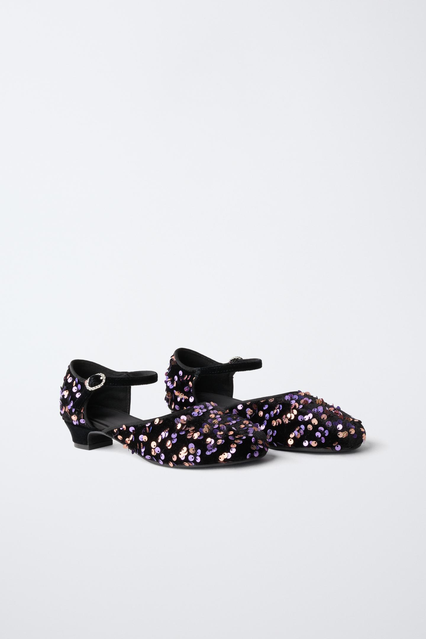 Обувь Zara Sequin Heeled Shoes для детей, цвет: Фиолетовый — фото 2