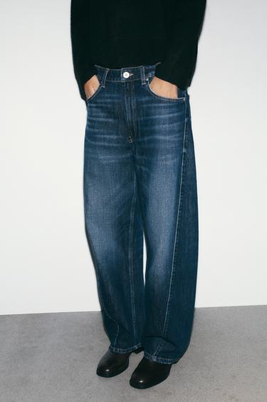 JEANS TRF BAGGY BARREL VITA MEDIA - Blu Marino di Zara