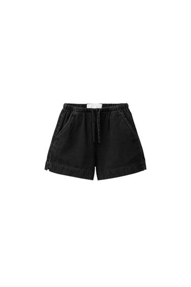 برمودا من الدنيم - أسود الخاص بـ Zara