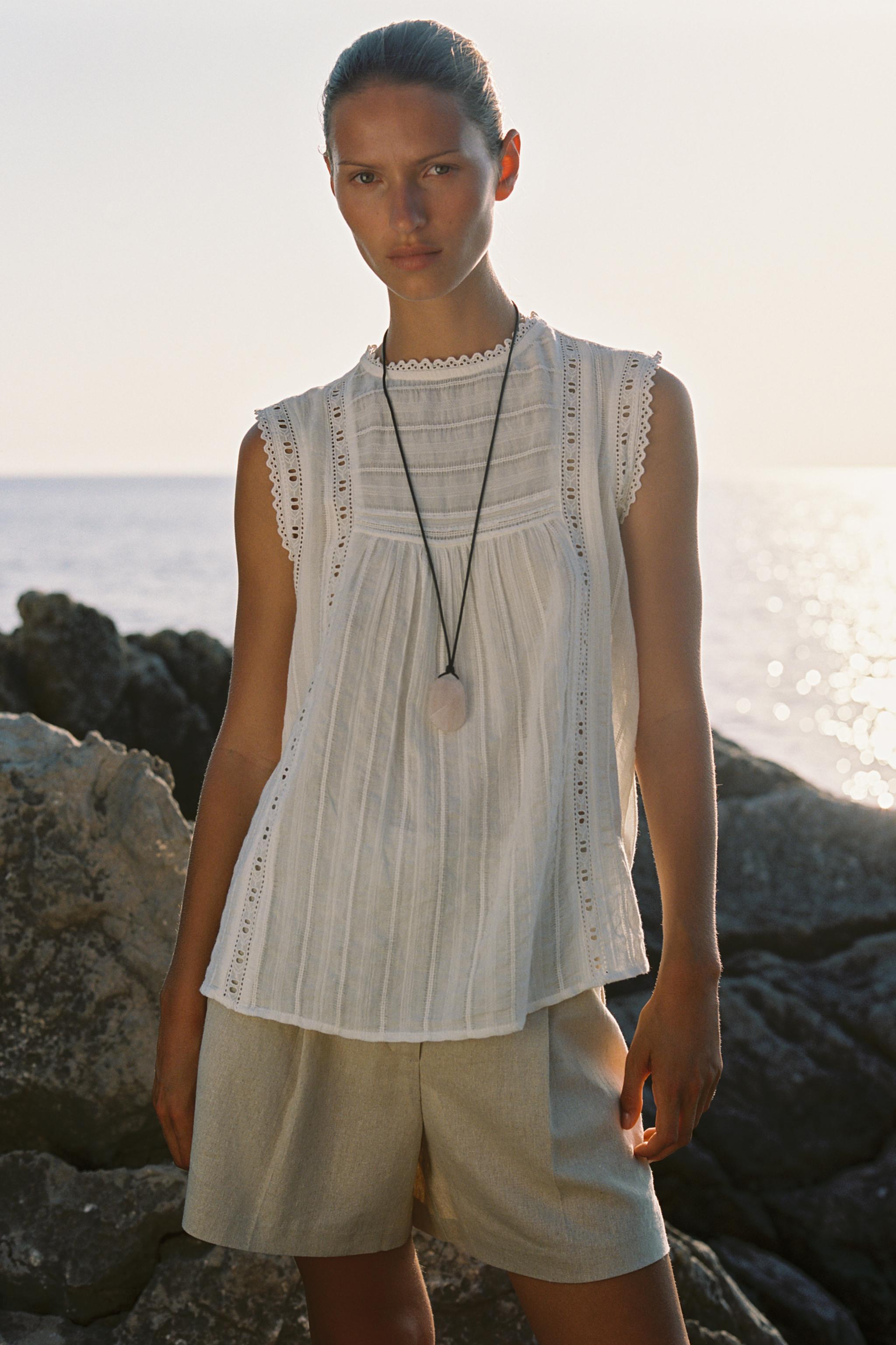 BERMUDA TAILLE HAUTE AVEC LIN