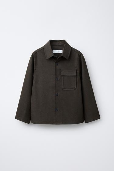 FLANELOVÁ VRCHNÁ KOŠEĽA S VRECKAMI - hnedá zn. Zara