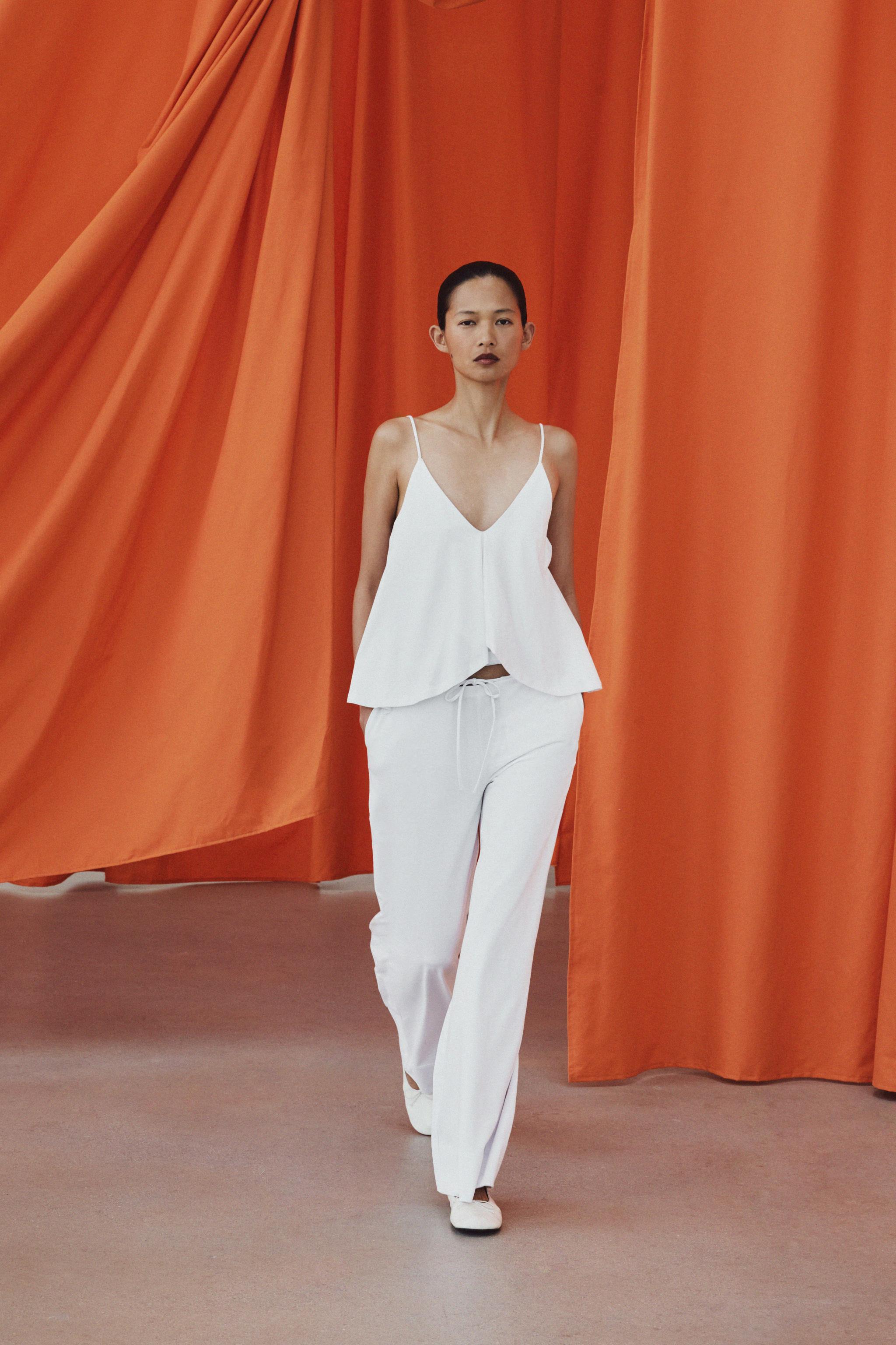STRAIGHT LEG COTTON PANTS