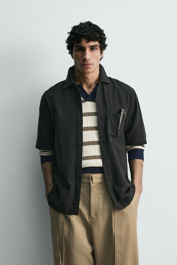 ZARA CHECK TEXTURE SHIRT