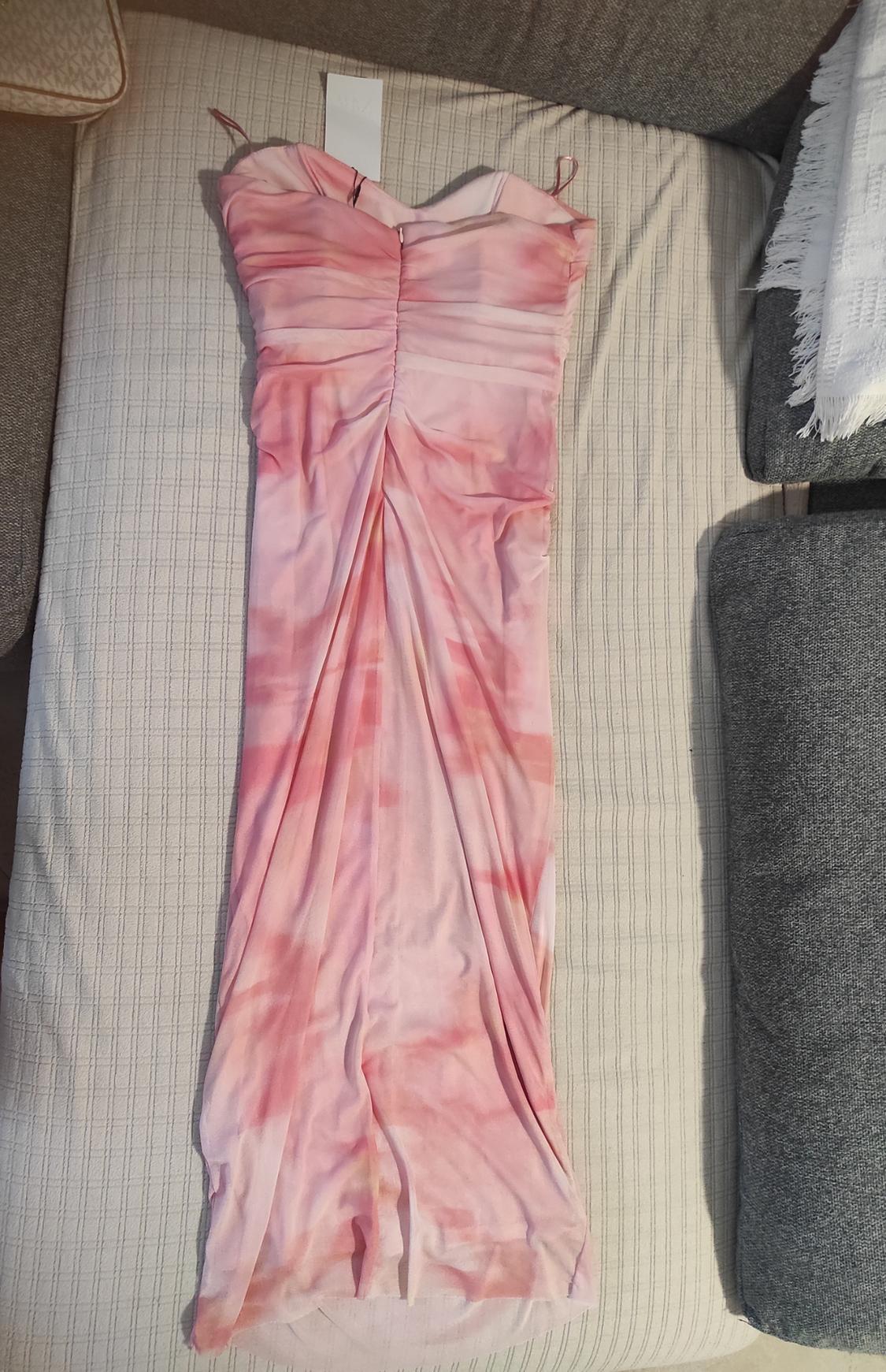 PRINTED STRAPLESS TULLE DRESS - Image 2