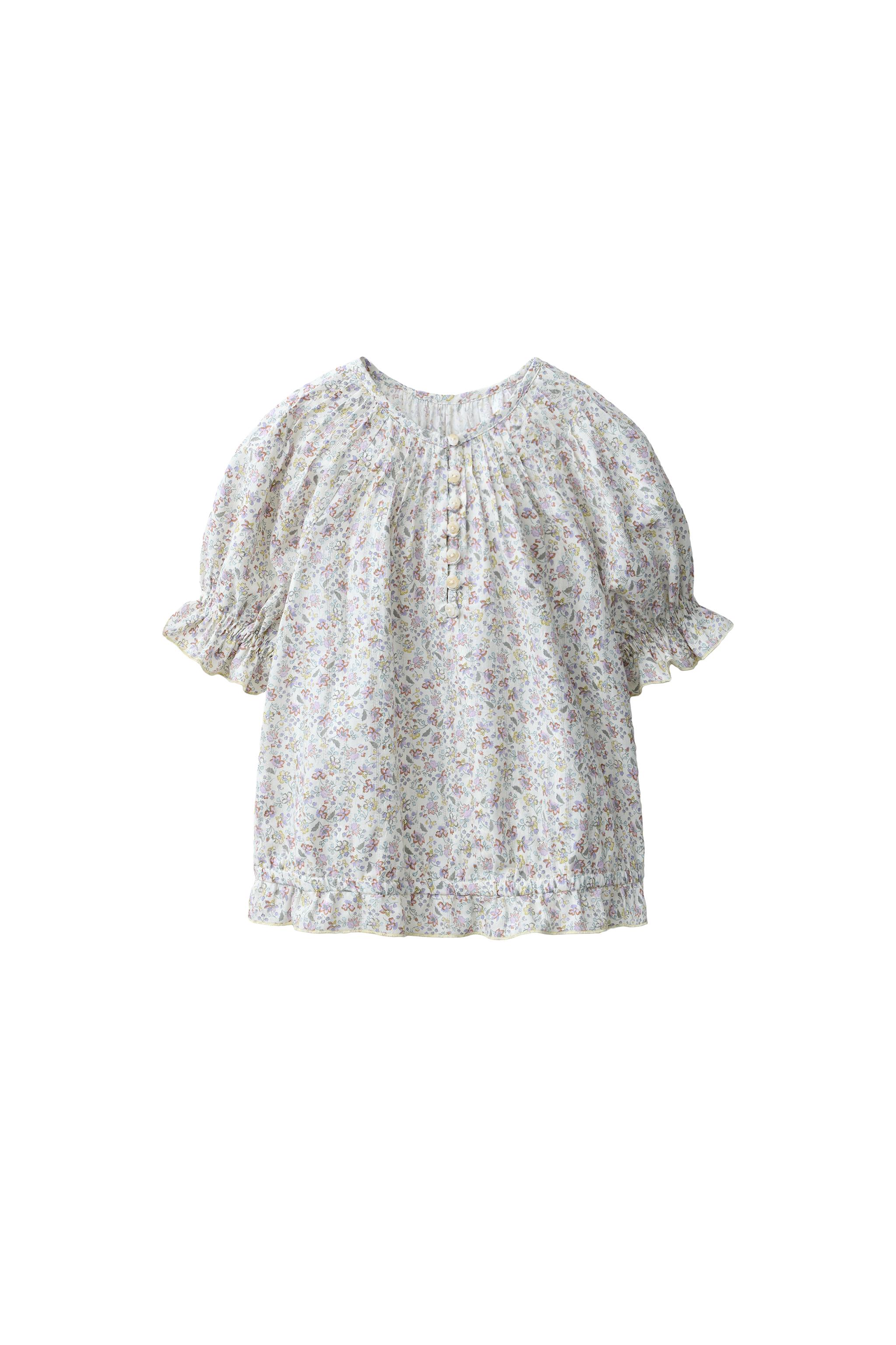 トップス treat urself Twist Flare Pintuck Blouse FLORAL PINTUCK BLOUSE - Mauve | ZARA India