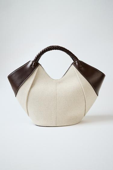 CANVAS MINI TOTE BAG - Light beige by Zara