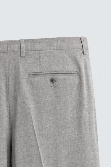 TEXTURED SUIT TROUSERS - Light grey by Zara - Image 7