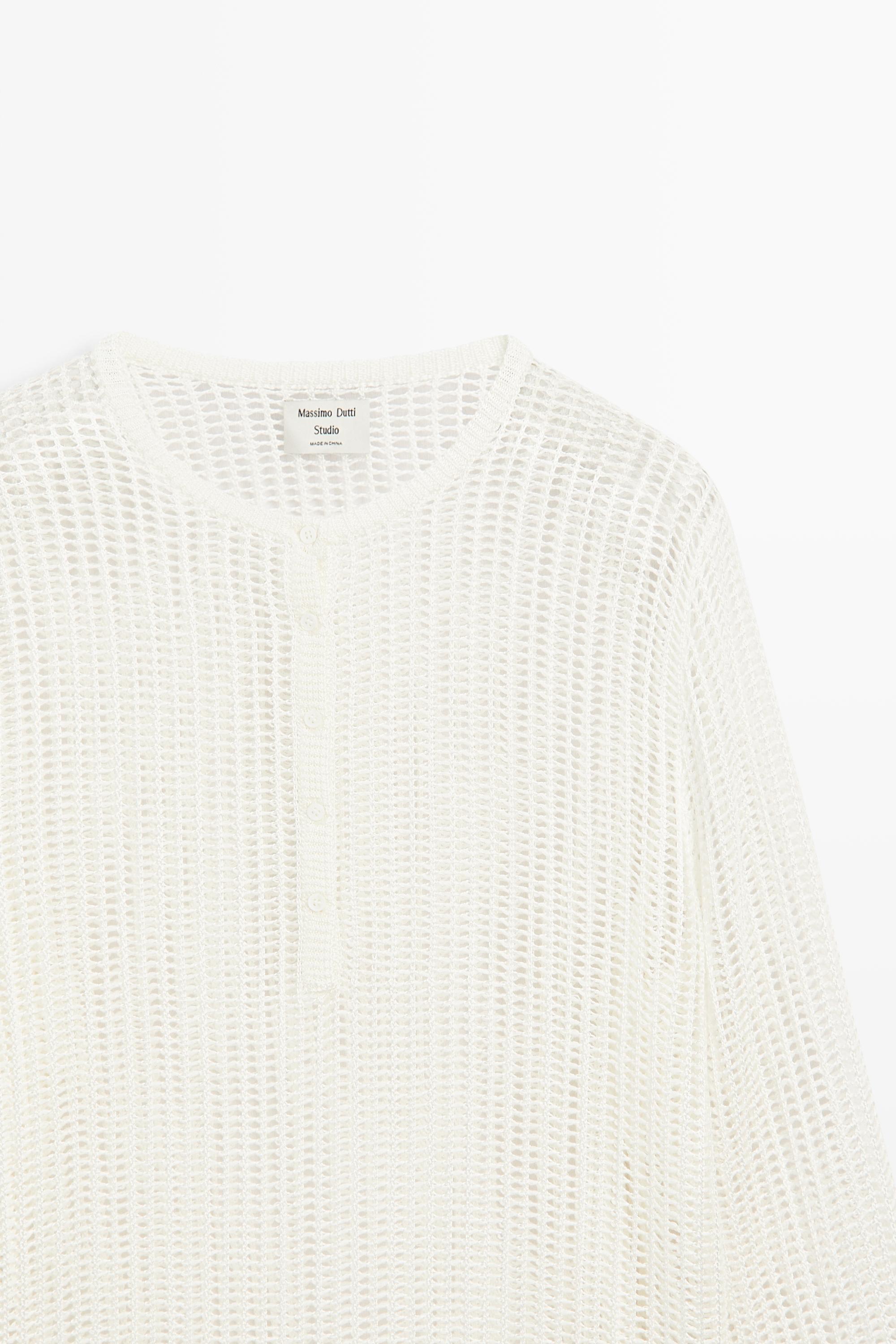 Pull en maille ajourée boutonné - STUDIO