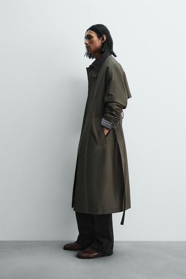 TRENCH CUELLO CONTRASTE LIMITED EDITION - Verde oscuro de Zara