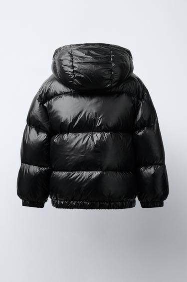 DOUDOUNE EN PLUME ET DUVET À CAPUCHE DÉPERLANTE - Noir de Zara - Image 3