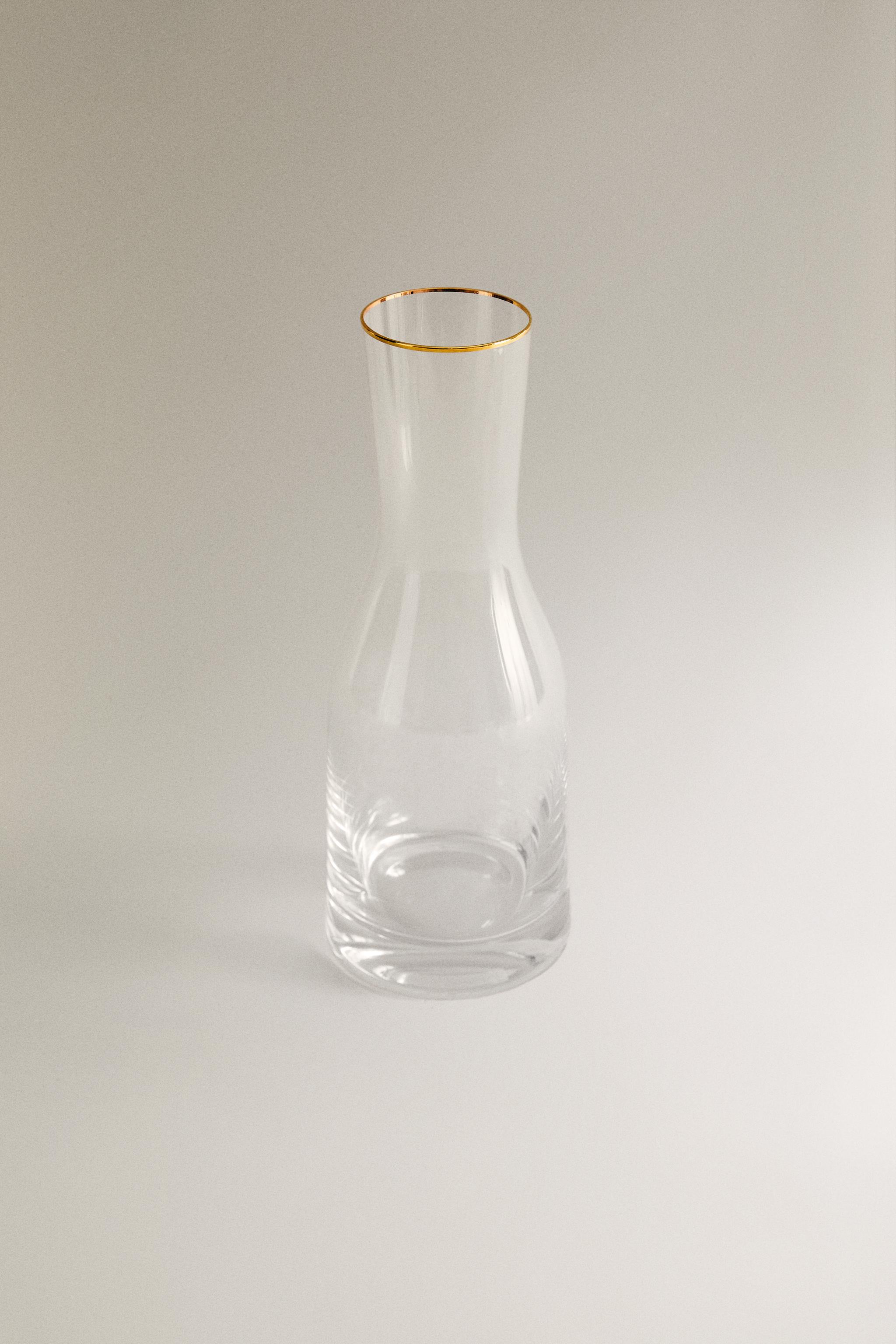 BOHEMIA CRYSTAL BOTTLE WITH A GOLDEN RIM — Gold
