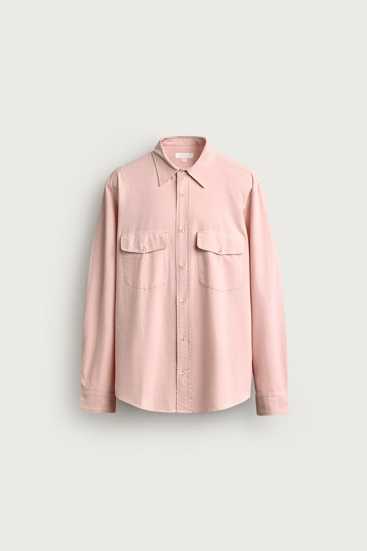 Camisa con bolsillo corte relajado 7