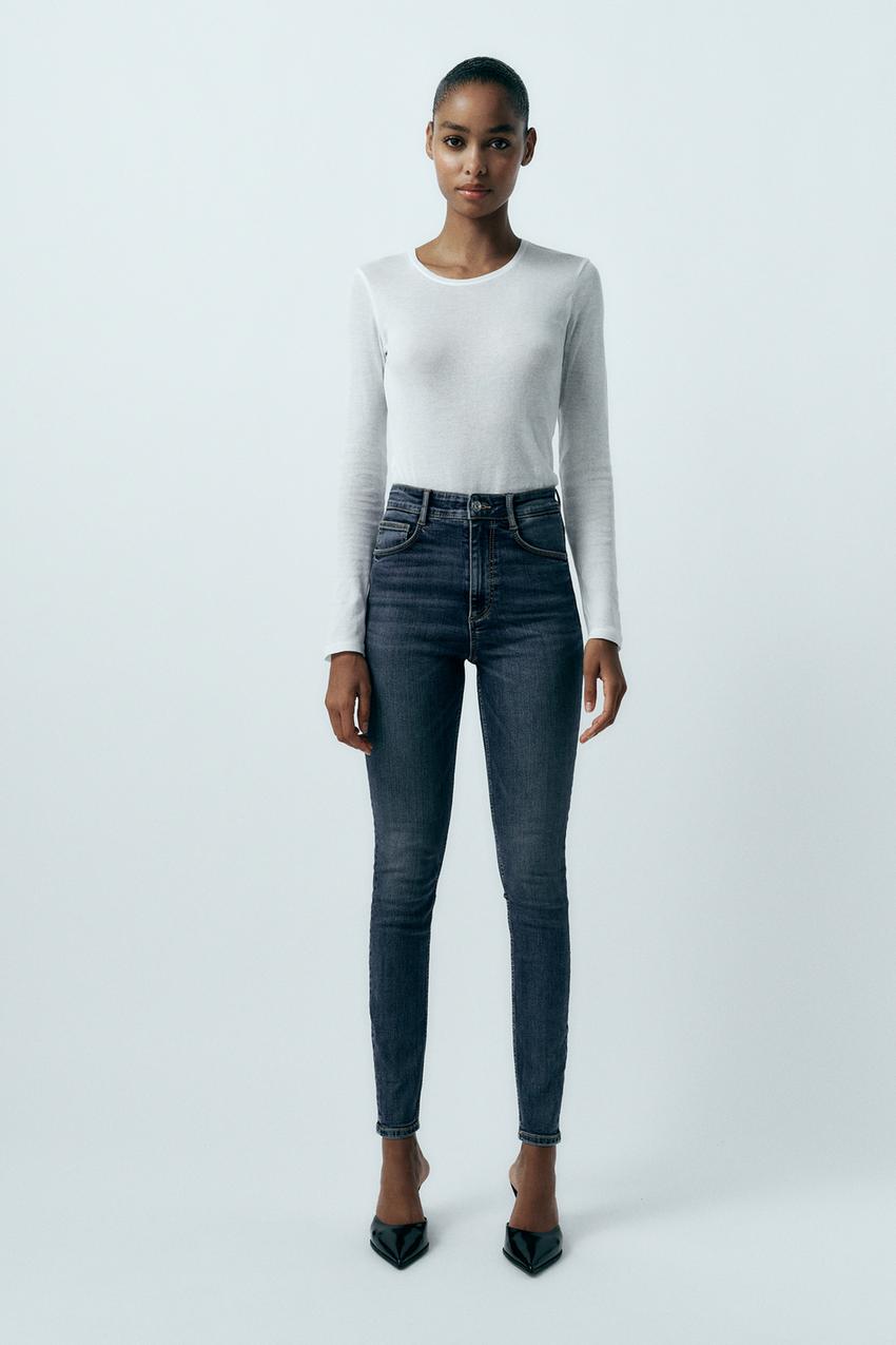 SCULPTED HIGH RISE TRF SKINNY JEANS - Navy blue