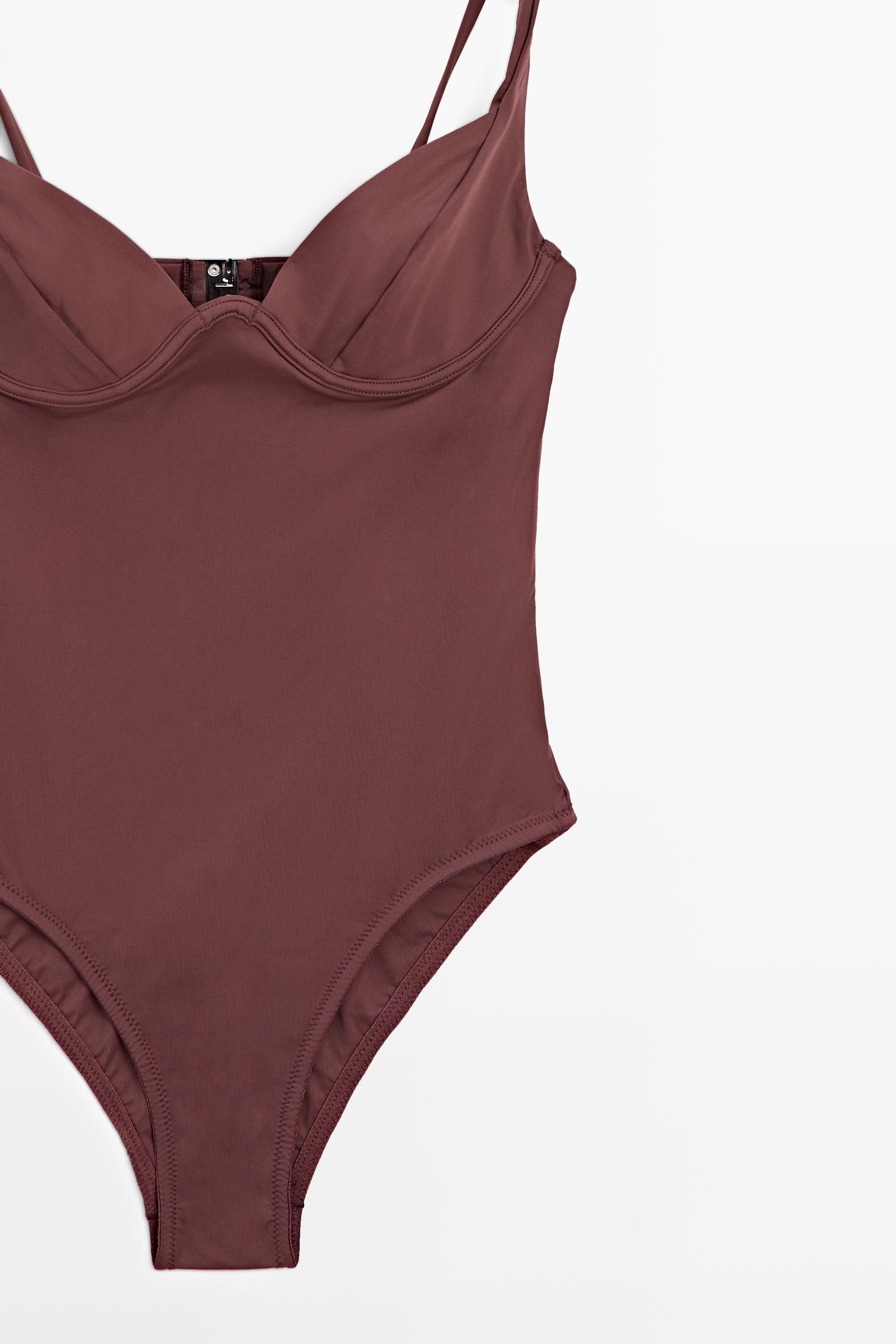 Swimsuit with underwire and wide straps — Mink marl