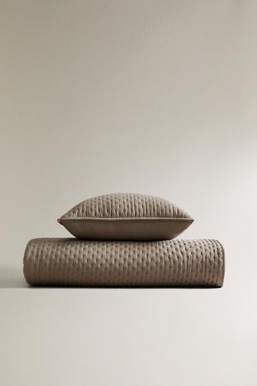 MICROFIBRE QUILT - Brown / Taupe by Zara - Image 0