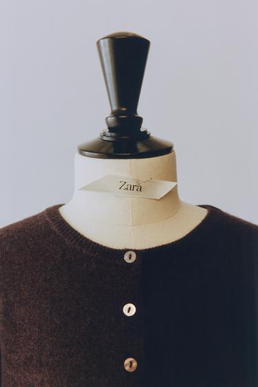 100% CASHMERE CARDIGAN - Chocolate by Zara