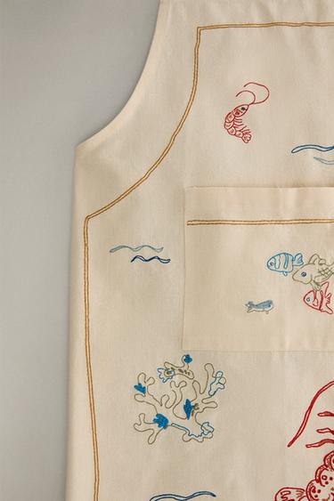 EMBROIDERED HOLIDAY APRON - Blue by Zara - Image 2