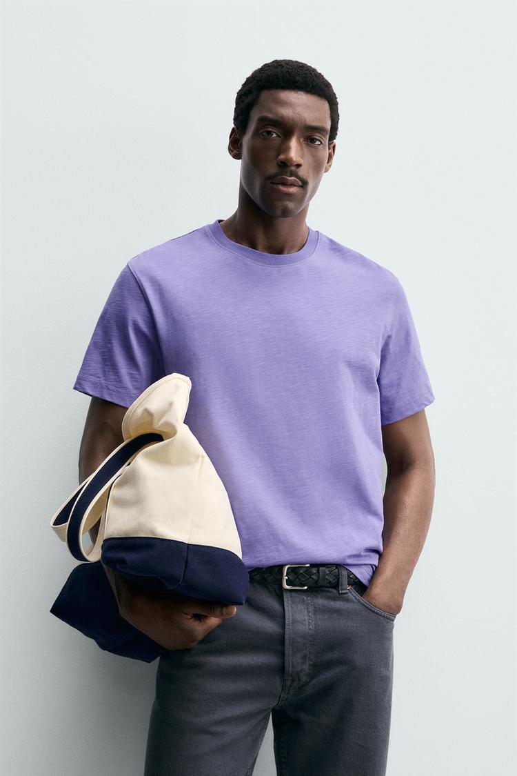 ZARA REGULAR FIT SLUB KNIT T-SHIRT