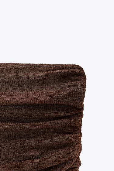 OFF-THE-SHOULDER KNIT DRESS - Dark brown by Zara - Image 8