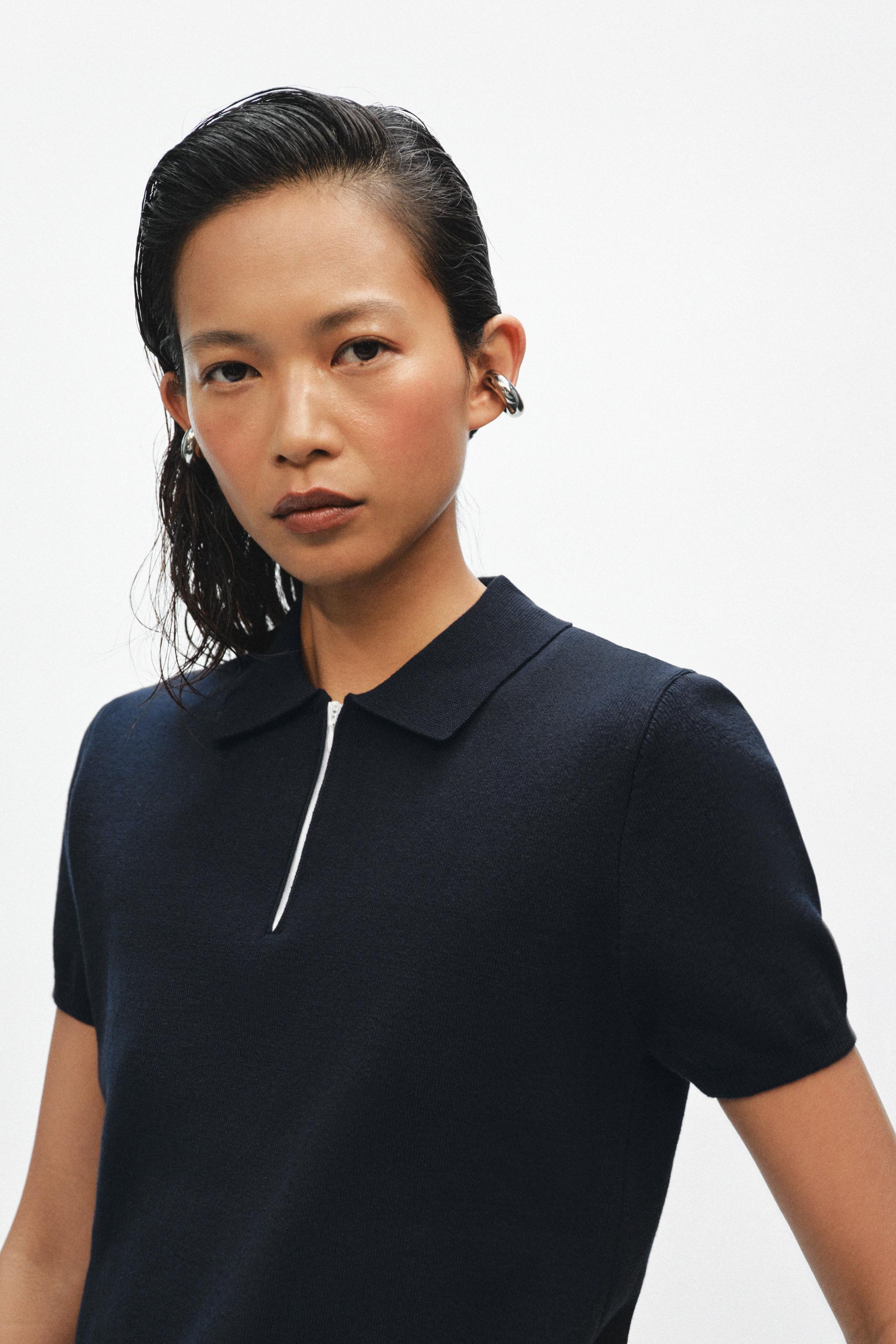 KNIT ZIP POLO SHIRT