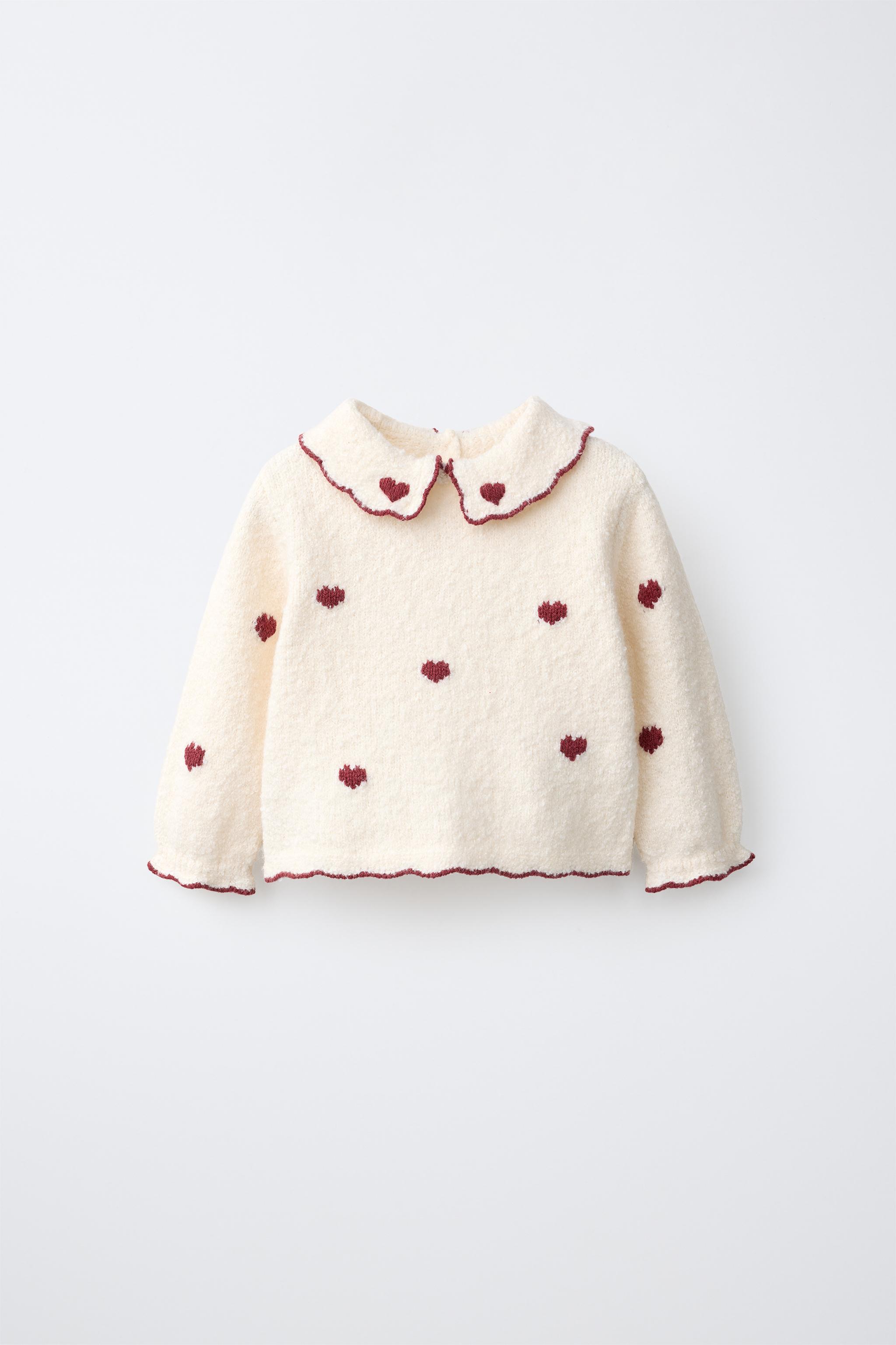 PULL EN MAILLE À COL CLAUDINE CŒURS