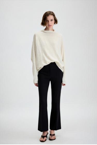 MINI FLARE TROUSERS - Black by Zara