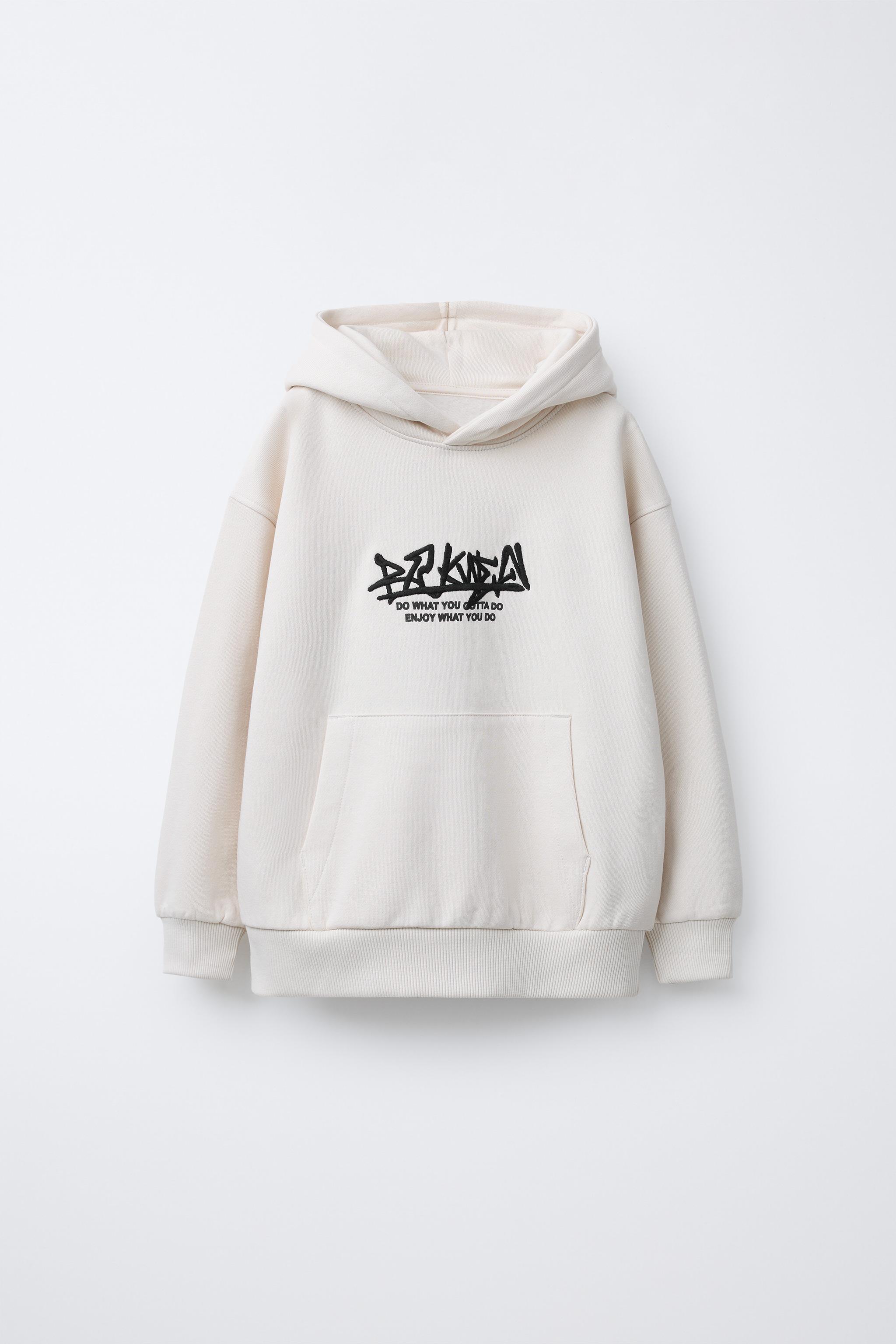 EMBROIDERED TEXT HOODIE