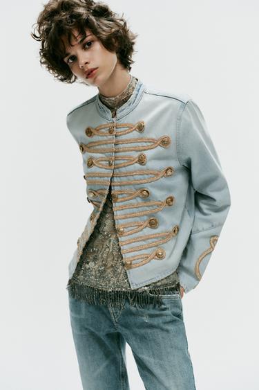 TRF BUTTONED DENIM JACKET - Light blue by Zara