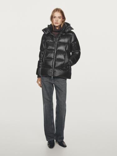 Zara Water-repellent puffer jacket - Black