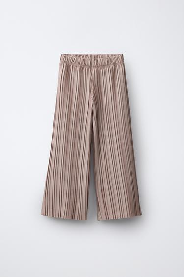 PANTALÓN WIDE LEG PLISADO - Visón de Zara