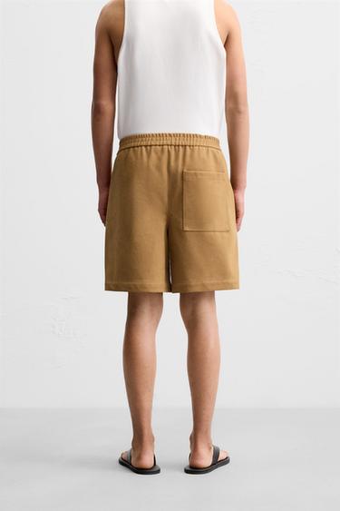 BERMUDA EFFET DAIM PLISSÉ - Marron de Zara - Image 2