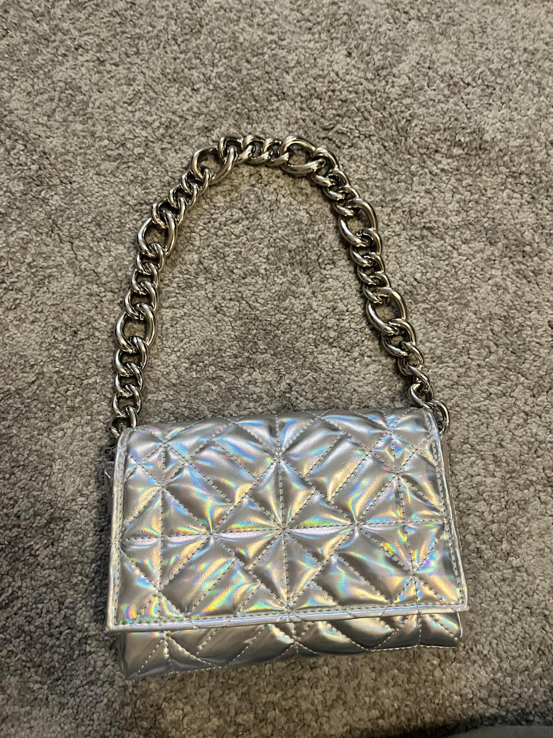 IRIDESCENT QUILTED SHOULDER BAG