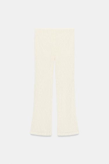Zara LACE PANTS - Ecru
