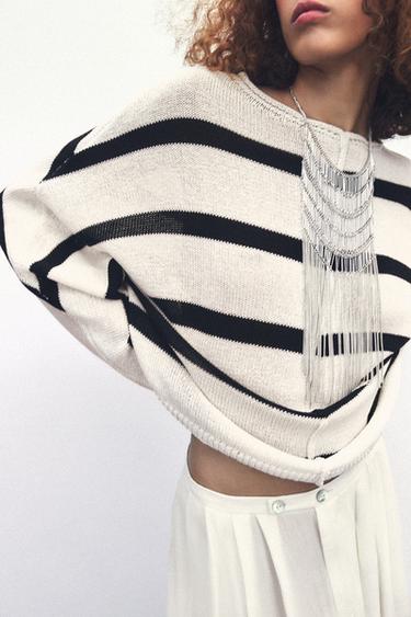 STRIPED KNIT SWEATER - striped by Zara
