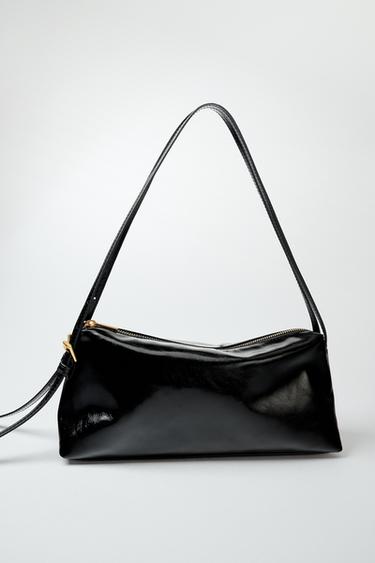 Zara BUCKLE DETAIL SHOULDER BAG - Black