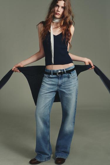 RIB KNIT TOP - Ink blue by Zara