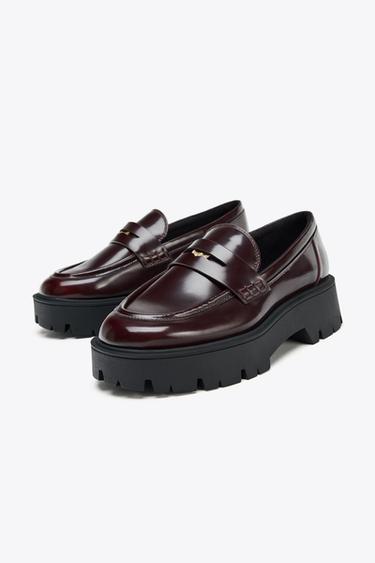 PENNY PLATFORM LOAFERS - Burgundy Red by Zara - Image 3