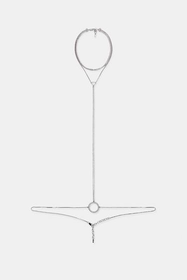 Zara JEWEL BODY CHAIN - Silver