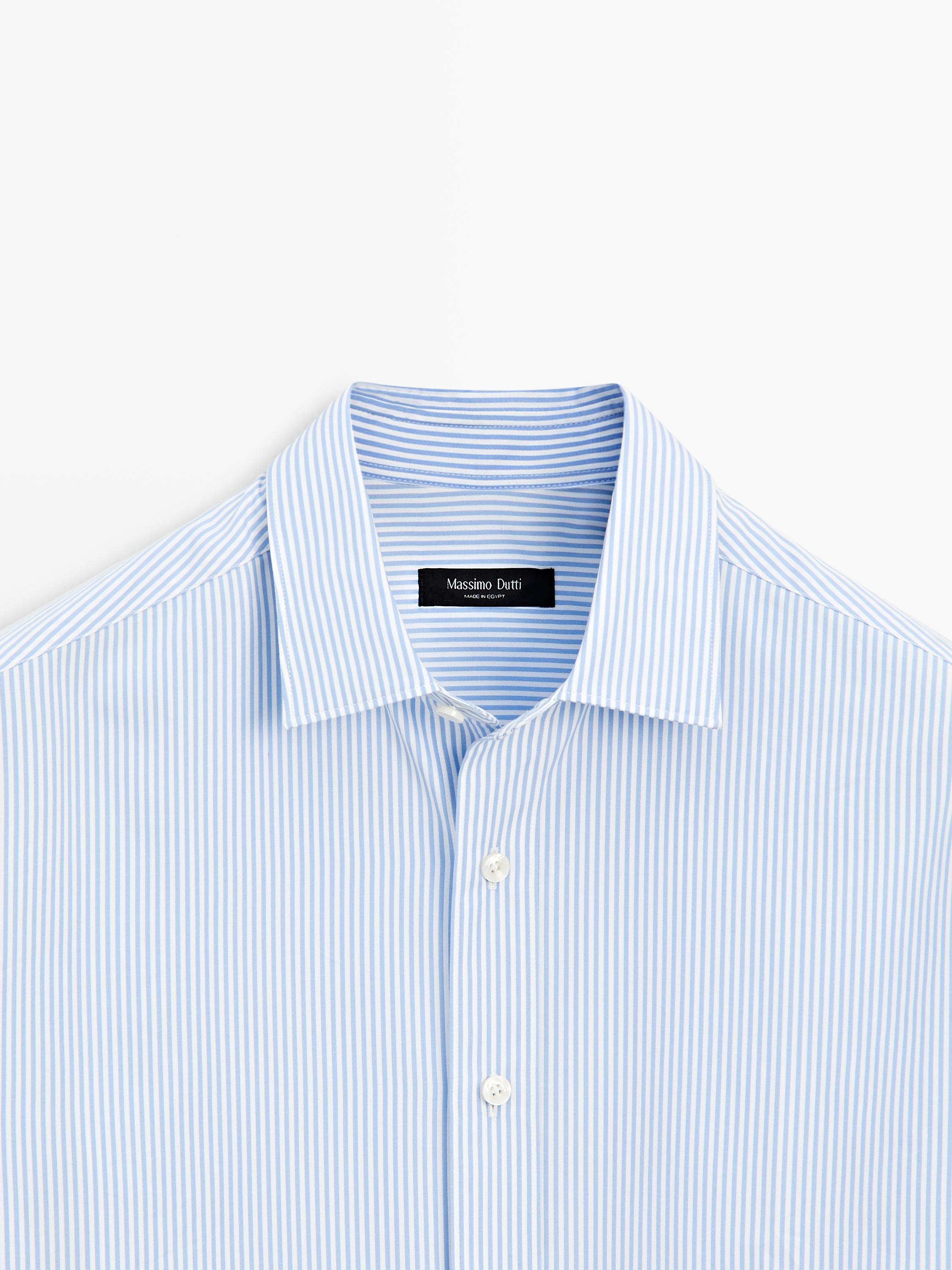 Chemise à rayures regular fit 100 % coton