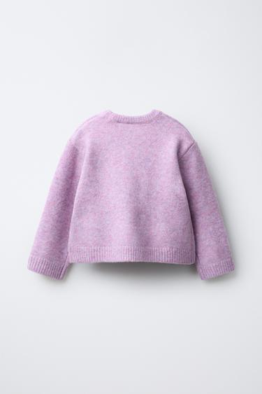 PULL EN MAILLE NŒUD BRILLANT AVEC LAINE - Lilas clair de Zara - Image 1