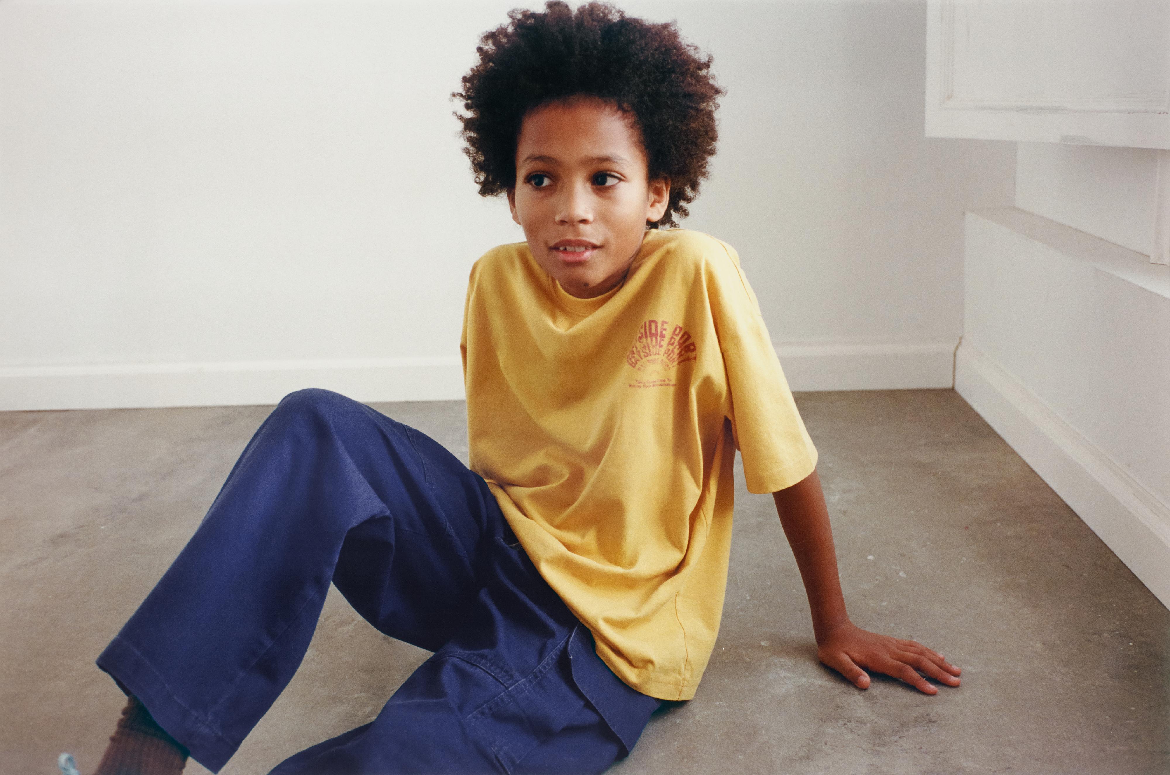 TEXT PRINT T-SHIRT — yellow