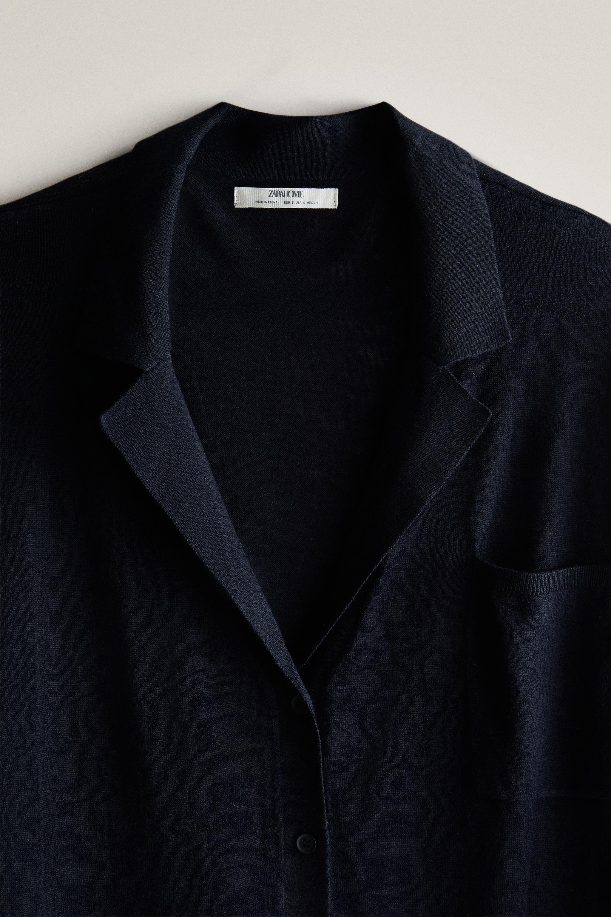 WOOL SILK LAPEL INFINITY SCARF CARDIGAN